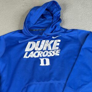 NIKE Duke Blue Devils Hoodie Mens XL Blue NCAA Lacrosse Therma-FIT Pullover